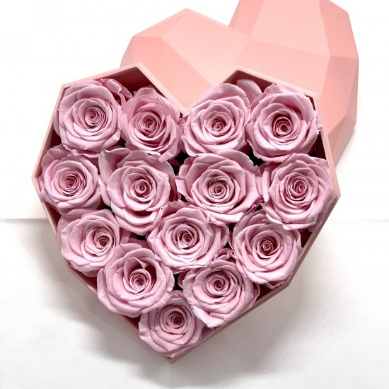 Caja Corazón en 55 Rosas 