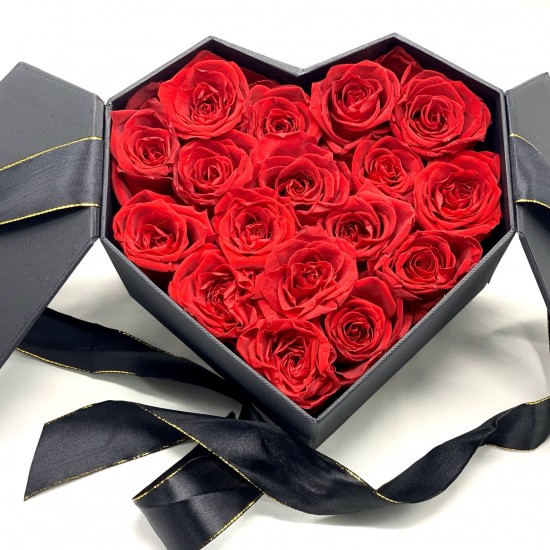1pc Caja Regalo Flores Eternas: Rosas Rojas Reales - Temu