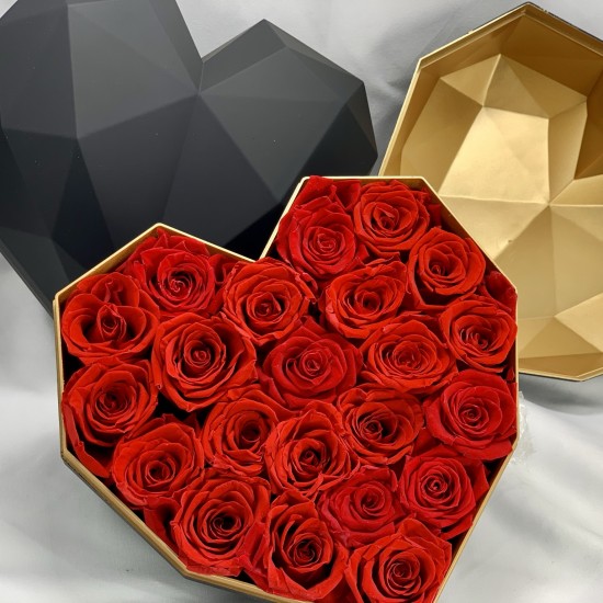 Caja corazón Rosas Rojas - Jardinería Diego
